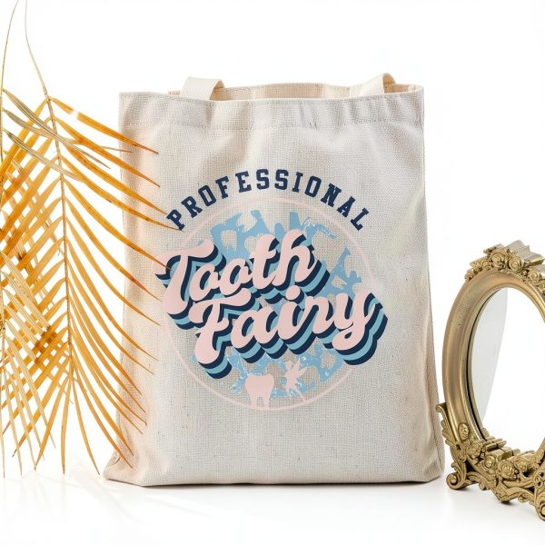 JNIAP Funny Dentistry Gift Tote Bag Eco Cotton Marble Print 15.7L-3