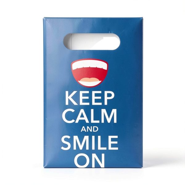Practicon Keep Calm And Smile On 7-3/4" x 9" Dental Giveaway Bag 100-3