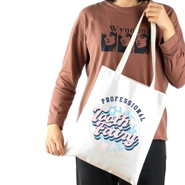 JNIAP Funny Dentistry Gift Tote Bag Eco Cotton Marble Print 15.7L-1