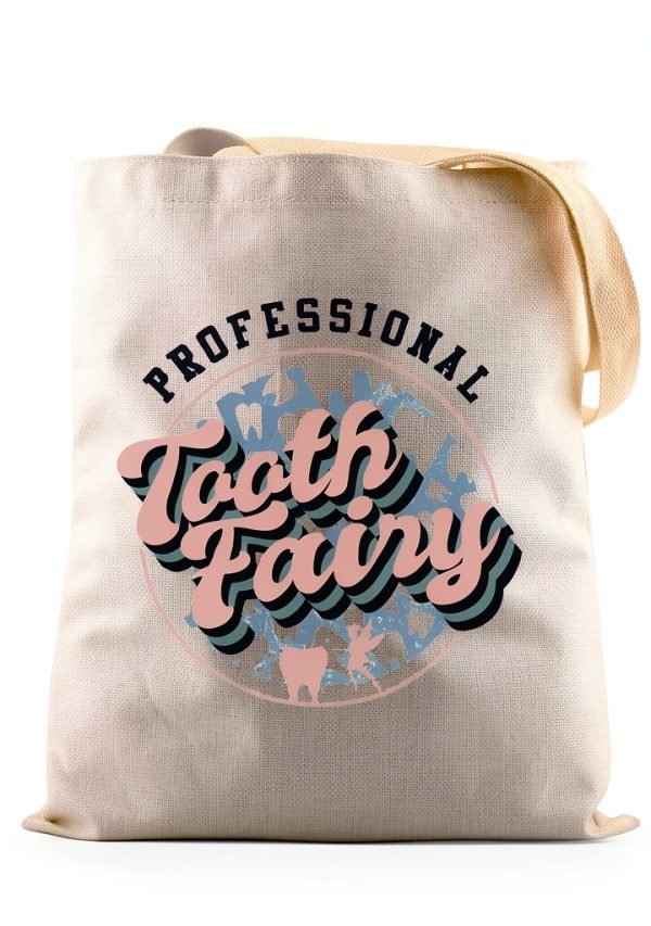 JNIAP Funny Dentistry Gift Tote Bag Eco Cotton Marble Print 15.7L-0