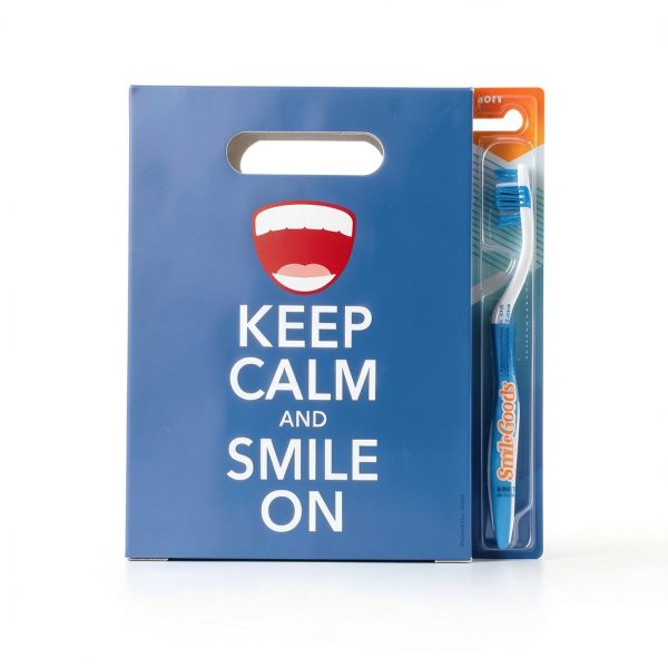 Practicon Keep Calm And Smile On 7-3/4" x 9" Dental Giveaway Bag 100-2