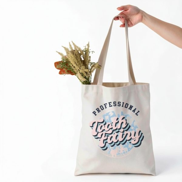 JNIAP Funny Dentistry Gift Tote Bag Eco Cotton Marble Print 15.7L-5