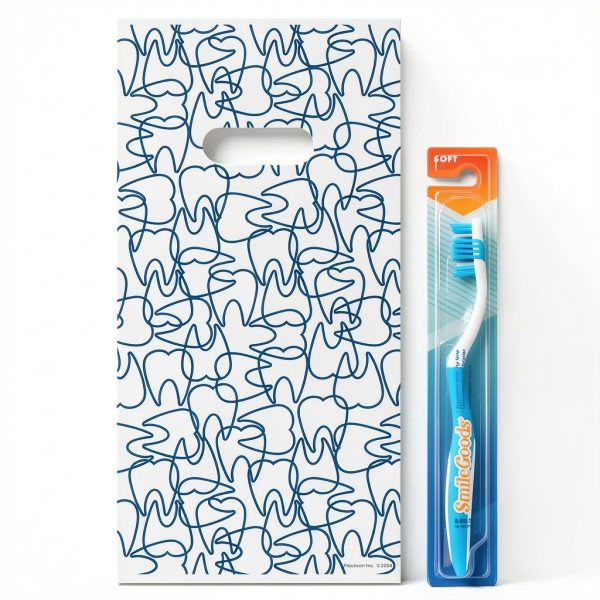 Dental Giveaway Bag Practicon 6x12 Plastic Bag with Die Cut Handles-2