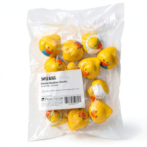 Dental Rubber Ducks Practicon Pack of 12 Assorted Designs for Kids-1