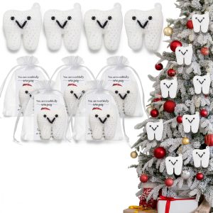 Christmas Dental Gifts Syhood 10‑Set Tooth Ornament Pack for Dentists-0