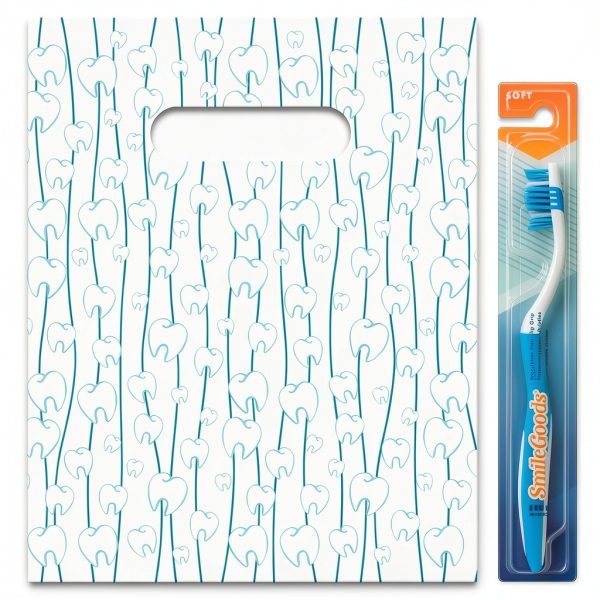 Flossing Molars Dental Giveaway Bags by Practicon 8x10 Inch 100 Pack-2