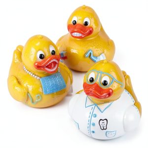 Dental Rubber Ducks Practicon Pack of 12 Assorted Designs for Kids-0