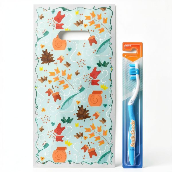 Dental Giveaway Bag Practicon 6x12 Autumn Acorn Gift Bag 100 Pack-2