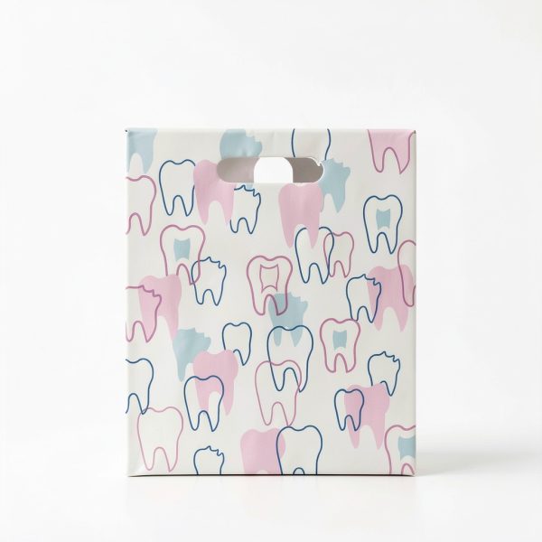 50 Pack Tooth Merchandise Bags with Handles, 8.3x9.5 Inches Plastic-1