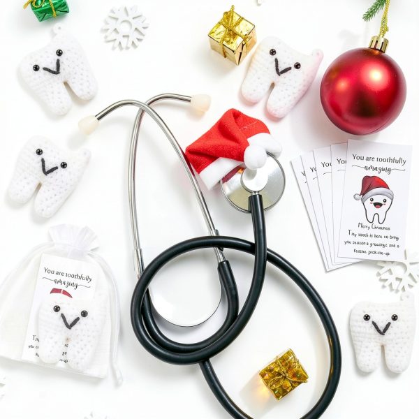 Christmas Dental Gifts Syhood 10‑Set Tooth Ornament Pack for Dentists-6