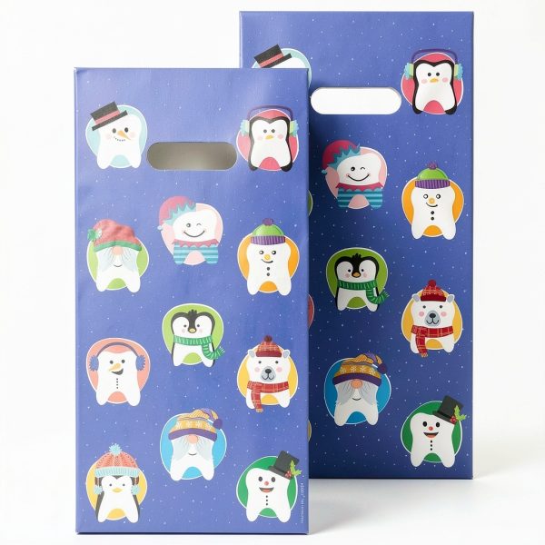 Dental Giveaway Bag Practicon Frosty Friends 6" x 12" Pack of 100-1