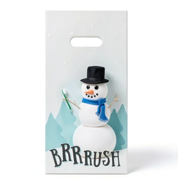 Practicon Winter Brushing Snowman 6" x 12" Dental Giveaway Bag, Winter Holiday, Christmas Themed Bags, Dental Hygiene Patient Care Goodie Bag, Dentist Office Plastic Gift Bags, 100 Pack-3